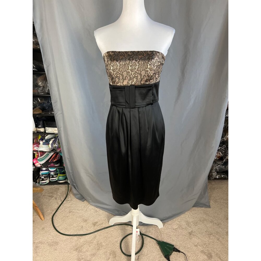 Maggie London Sleeveless Lace Detail Dress Size 4 - Picture 9 of 9